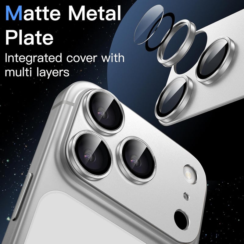 تي دبليو إي جي جي أو أن حماية عدسة كاملة التغطية متوافقة مع آيفون 17 برو ماكس فضي - Image 2